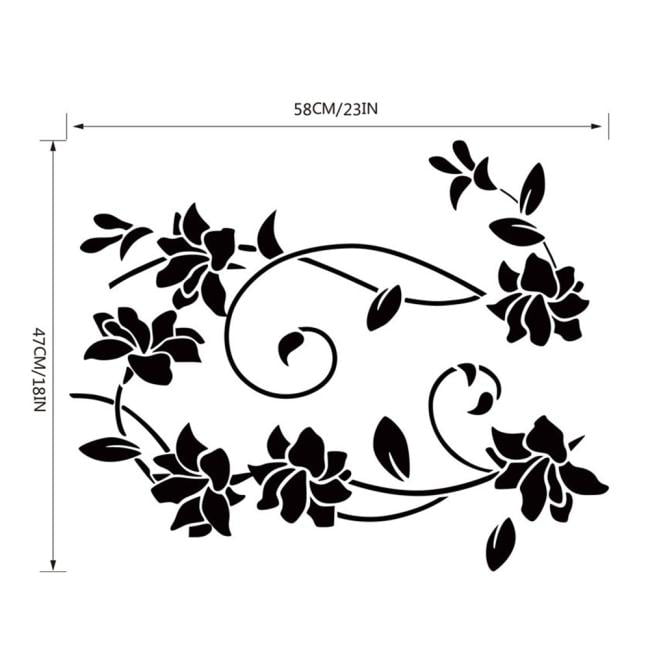 Hot Wall Stickers  Flower Vine Vinyl Art Decal Mural Removable Home Decor