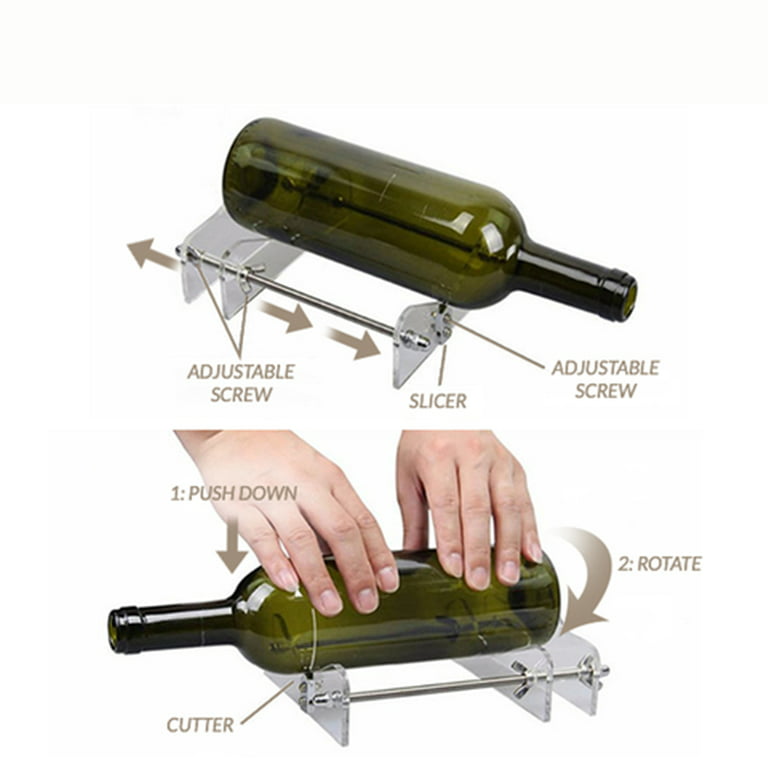 Home Pro Shop Premium Glass Bottle Cutter & Glass Cutter Tool Kit- Wine  Bottle Cutter DIY Tool- Glass Bottle Cutter Kit for Round Bottles - Glass  Cutting Kit w/Safety Gloves & Accessories 