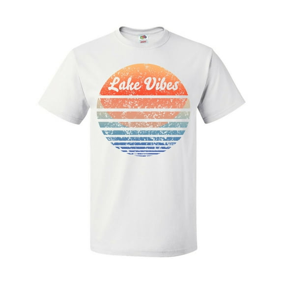 Inktastic Lake Vibes Distressed Retro Sunset T-Shirt