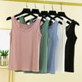 thumbnail image 6 of Conairie Workout Tank Tops Women Scoop Neck Sleeveless Slim Fitted Ribbed Knit Basic Blouses Solid Color Y2K Camisole Shirts Pink L, 6 of 7