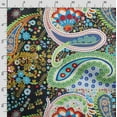 thumbnail image 3 of Soimoi Asian Paisley Printed, Cotton Satin Spandex, Sewing Fabric by The Yard 54 Inch Wide, Decorative Fabric for Dresses and Home Accents, Multicolor, 3 of 5