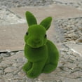 thumbnail image 3 of Orangide Flocked Bunny Figurine, Artificial Moss Botanical Garden Decoration for Easter Indoor Outdoor Decor, 3 of 6