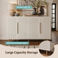 thumbnail image 5 of Aukfa 56.7" Modern Sideboard Buffet Cabinet with Adjustable Shelves, Accent Credenza Organizer,White, 5 of 9