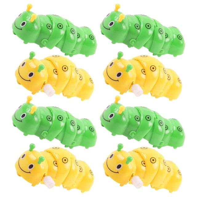 FRCOLOR Wind-Up Toys 8Pcs Wind-up Caterpillar Plaything Children Educational Plaything (Random Color),3.35"X1.18"X0.98"