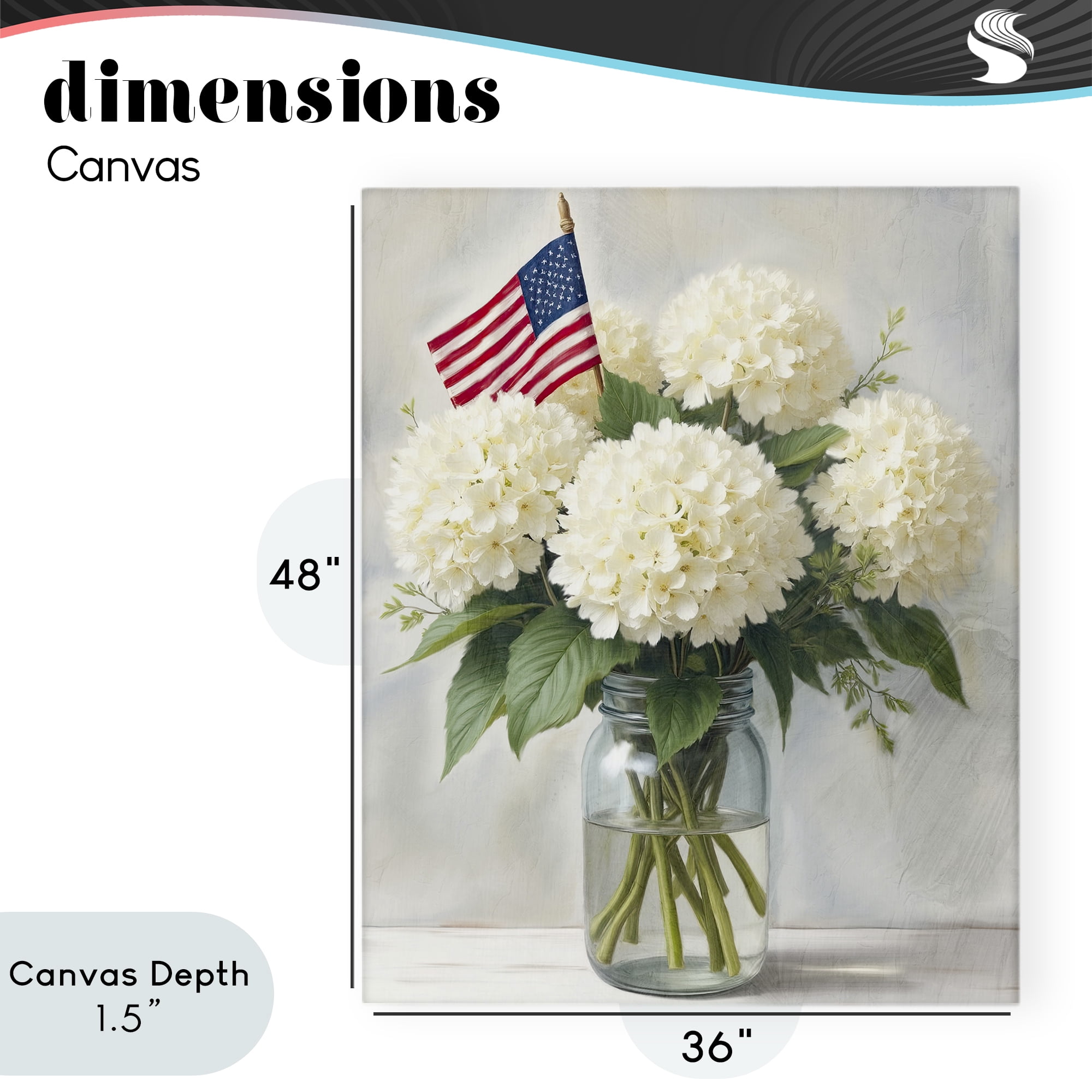 Stupell Industries Festive Patriotic Hydrangea Canvas Wall Art, design by Kim Allen