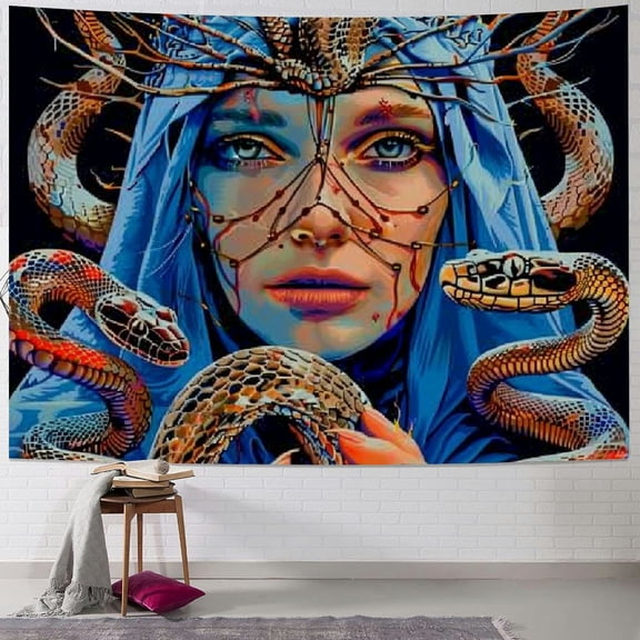 PRATYUS Witch Tapestry Skull Tapestries Gothic Wizard Tapestry for Bedroom Witchy Snake Tapestry Horror Blood Tapestry Wall Hanging for Living Room 40x30inch