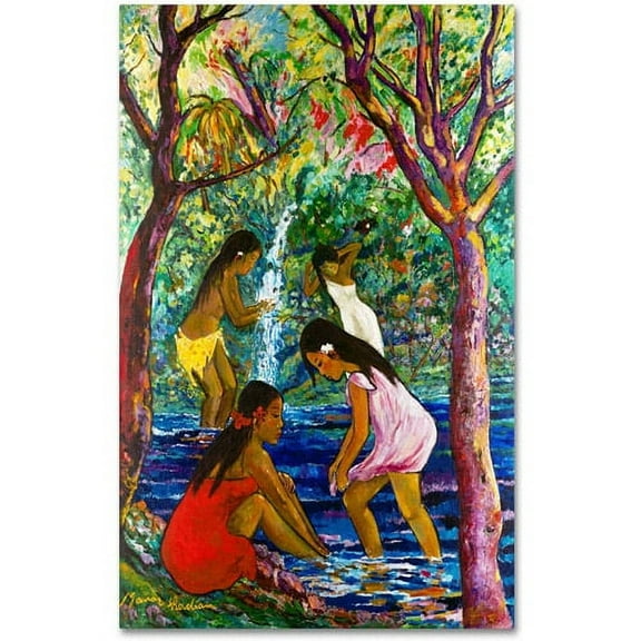 Trademark Fine Art "Four Girls In Maui" Canvas Art by Manor Shadian