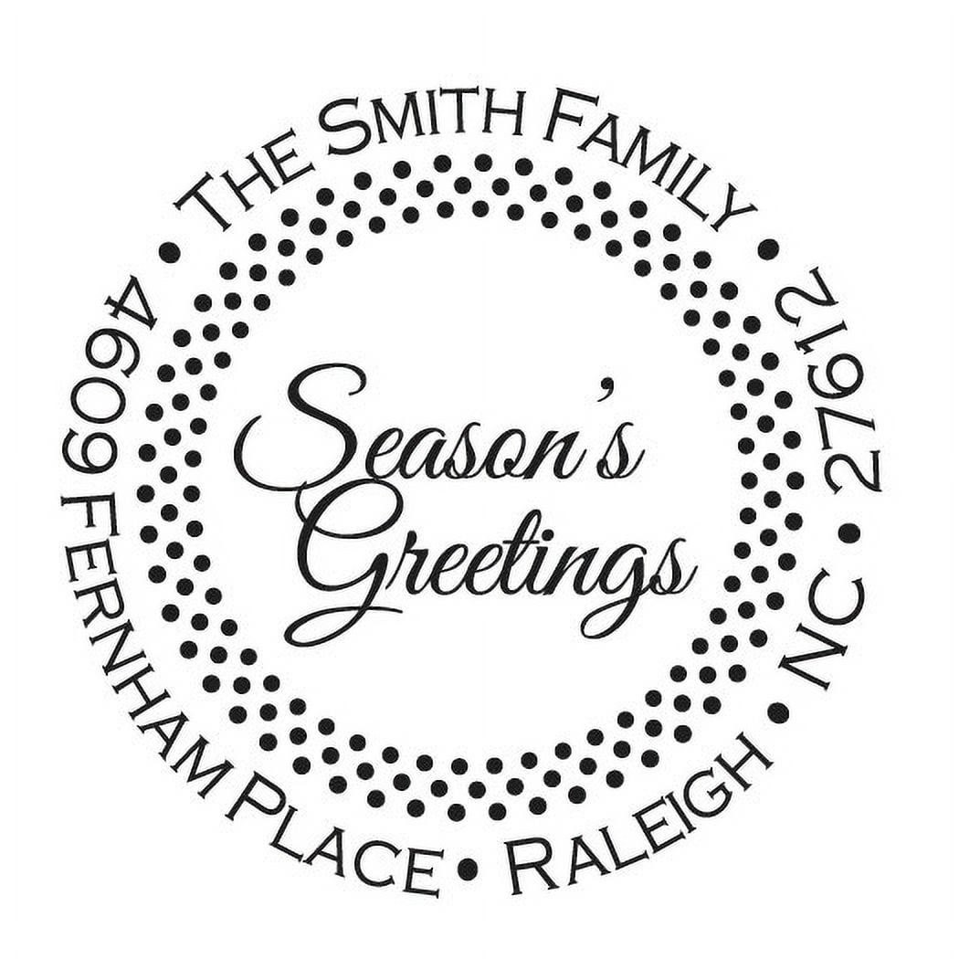 Personalized Round Self-Inking Rubber Stamp - Season's Greetings