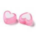 thumbnail image 2 of Heart Acrylic Beads Bead in Bead Pink 7x8x4mm Hole: 1.8mm about 2777pcs/500g, 2 of 2
