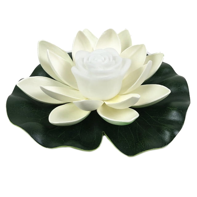 Luz flotante para piscina impermeable linterna flotante de loto almohadilla de lirio EVA vela de flor