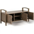 thumbnail image 3 of Simpli Home Warm Shaker Wood 44" Transitional Entryway Bench in Rustic Natural Brown, 3 of 7
