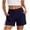 Navy, variant on hoksml Women High Waist Quick Dry Hiking Shorts, Elastic Waist Athletic Shorts with Zipper Pockets