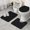 Black White Moon, variant on Black Gothic Skull Spider Pattern Bathroom Rugs Sets 3 Piece,Toilet Cover Set,Absorbent Non Slip Bathroom Mats Sets with U-Shaped Contour Rug Toilet Rug Set