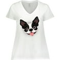 thumbnail image 3 of Inktastic Boston Terrier Dog Women's Plus Size V-Neck T-Shirt, 3 of 5