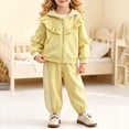thumbnail image 6 of AKOEE Girls Clothes Sets 2 Piece Ruffled Lace Trim Long Sleeve Zip Hoodie Jacket and Jogger Pants Tracksuits (1-2 Years, Green), 6 of 8