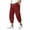 Wine, variant on jobturf Linen Capris for Men with Pockets Side Zipper Drawstring Elastic Waist Capri Pants Summer Loose Fit Work Trousers Size L