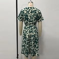 thumbnail image 5 of Warop Summer Midi Dresses for Womens Short Sleeve Wrap V Neck A-Line Dress Floral Print High Waist Boho Sundresses, 5 of 7