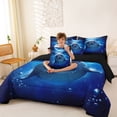 thumbnail image 3 of Manfei Underwater Seal Bedding Comforter Set for Kids Boys and Girls, Arctic Animal Print Queen Bedding Sets, Black Reversible 7pcs, 3 of 6