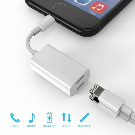 Cyber Monday Clearance !!iPhone7 Adapter & Splitter, GOOPRO 2 in 1 Dual Lightning Headphone Audio & Charge Adapter for iPhone 7 / 7 Plus/ iPhone 8 / iPhone
