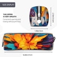 thumbnail image 3 of Fotbe Colorful Paint Print Pattern Leather Pencil Case, Pencil Pouch with Durable Zipper, Compact and Stylish Organizer for Stationery, Art Supplies, Travel Essentials, 3 of 7