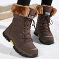 thumbnail image 5 of Mepaouo Womens Winter Snow Boots Waterproof Lightweight Anti Slip Fleece Lined Mid Calf Booties(Brown,7.5), 5 of 9