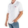 thumbnail image 2 of Men's Patriotic American Flag Performance Grid Polo 4th of July White Polo Shirt, 2 of 3