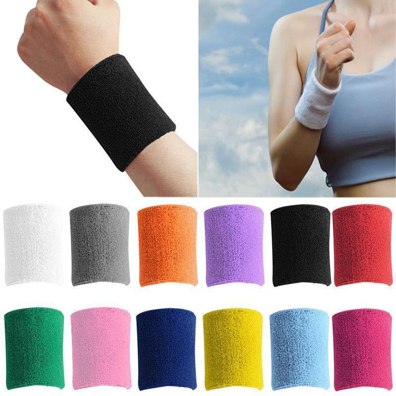 Bracelets De Sport Anti-transpiration – Lot De 8, Coton, Noir, Unisexe