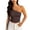 Brown, variant on Wensltd Women's Trendy Party Tops Solid Color One Shoulder Base Layer Camisole Tops Summer S-XXL