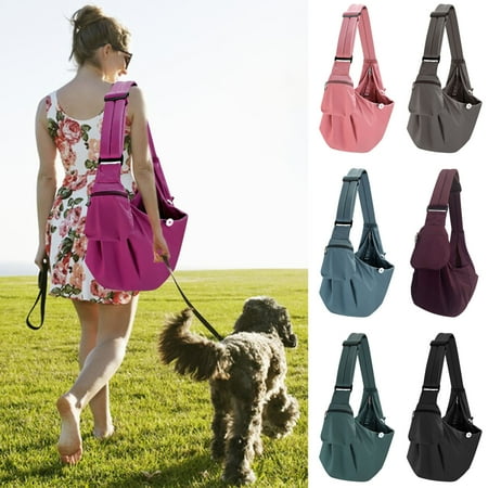 Eisoary Pet Crossbody Shoulder Bag Comfortable Breathable Large Capacity Scratch-resistant Secure Pet Transport Bag Wine Red