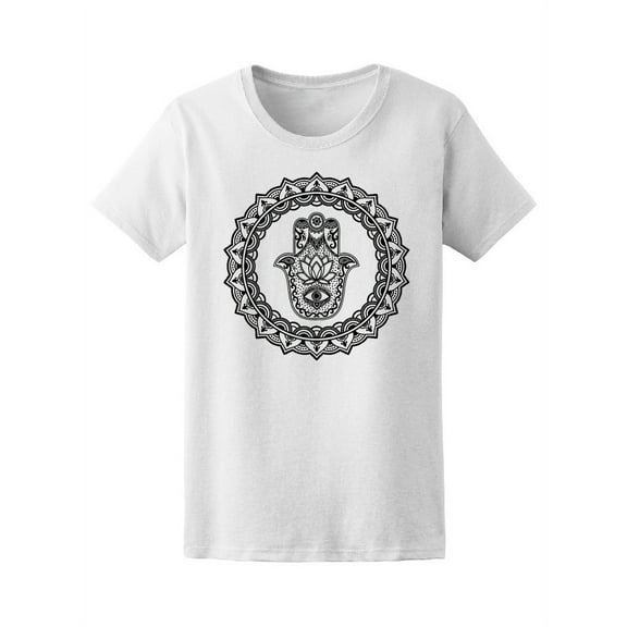 Hamsa Hand Lotus Floral Mandala Tee Women's -Image by Shutterstock