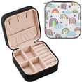 thumbnail image 2 of GZHJMY Rainbow Small Jewelry Box, Portable Leather Travel Jewelry Storage Case for Rings Earrings Necklace Bracelets, 2 of 7