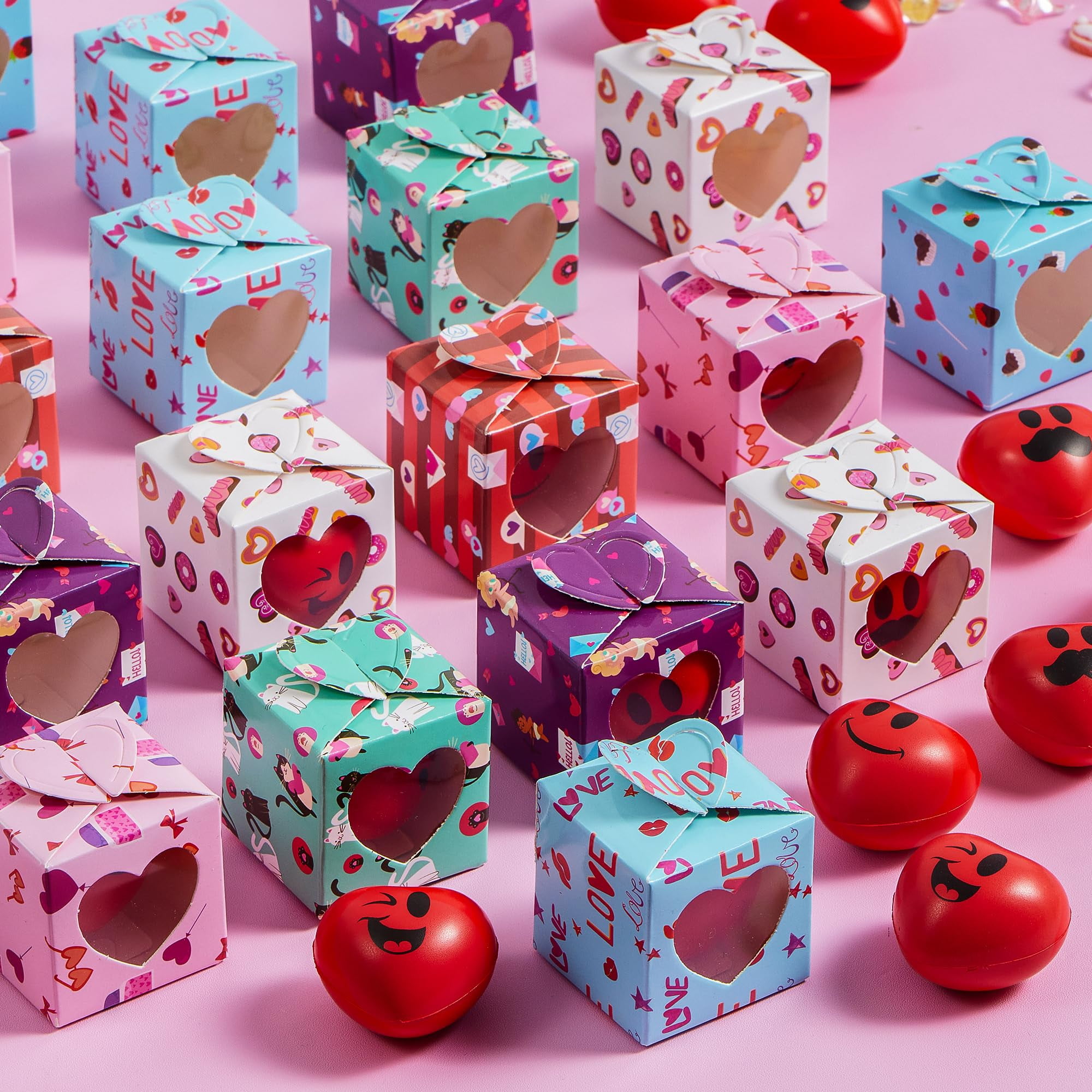 Joyfy Valentine 3D Box with Heart Shaped Mochi, 28 packs - Walmart.com