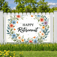 thumbnail image 6 of Floral Design Retirement Celebration Banner Decorative Flower Pattern Happy Retirement for Retirement Party Office Celebration Indoor Decoration, 6 of 9
