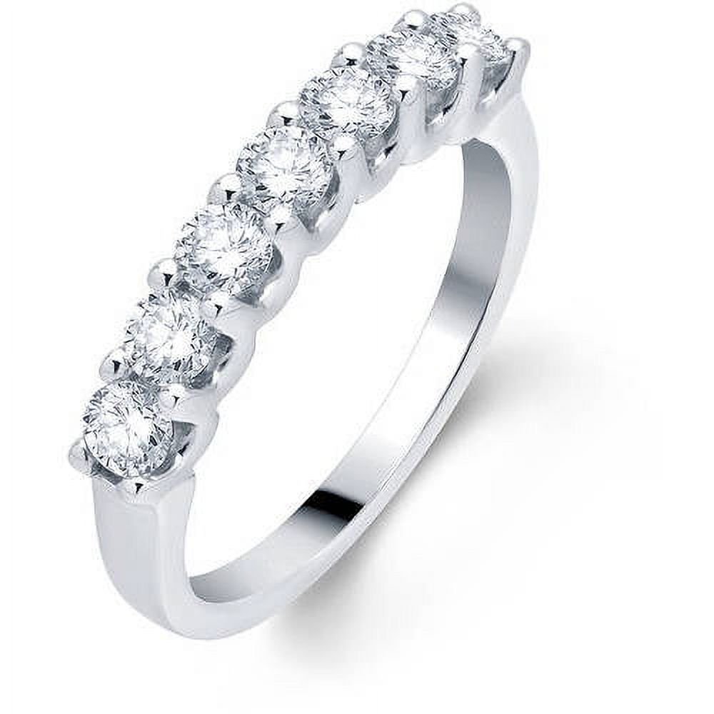 7/8 Carat T.W. Round Diamond 18kt White Gold 7-Stone Anniversary Band, H-I/VS