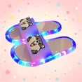 thumbnail image 2 of FINALGANG Kids Open Toe Single Strap Slide Slippers With 3D Cartoon Decor Colorful Light-Up Sole For Indoor Outdoor Summer Daily Wear Pink, 2 of 5