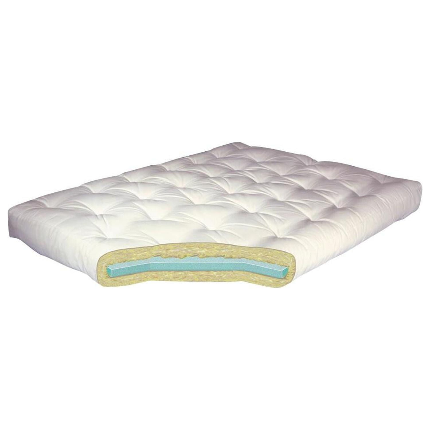 Gold Bond 605 6 in. Single Foam-Cotton Futon Mattress, Natural - Twin