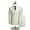 C1_Light, variant on Men's Vintage Navy White Pinstripe Two Piece Formal Suit Double Breasted Gold Button Blazer & High Waist Straight Dress Pants with Beige Piping Trim