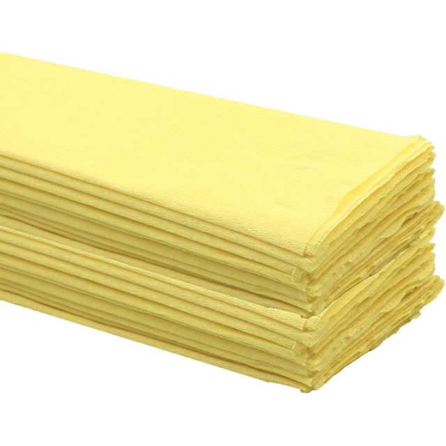 Crepe Paper Folds (20 Sheets) - 20 Inches Wide by 3.2 Feet Long - Mexican Crepe Paper -21 Assorted Color (Light Yellow)