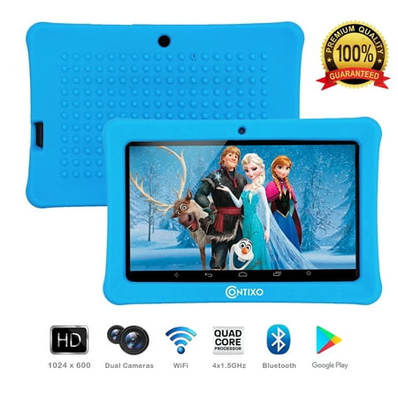 Wifi For Tablets Contixo 7” Kids Tablet K1 | Android 6.0 Bluetooth WiFi Camera for Children Infant Toddlers Kids Parental Control w/Kid-Proof Protective Case (Blue) ()