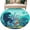 Green Teal, variant on Funny Dinosaur Round Area Rug 3Ft Washable Small Circle Rugs for Kitchen Entryway, Playing Guitar Palm Tropical Green Silhouette Non-Slip Carpet Floor Mats Indoor Outdoor Carpet Runner Home Decor