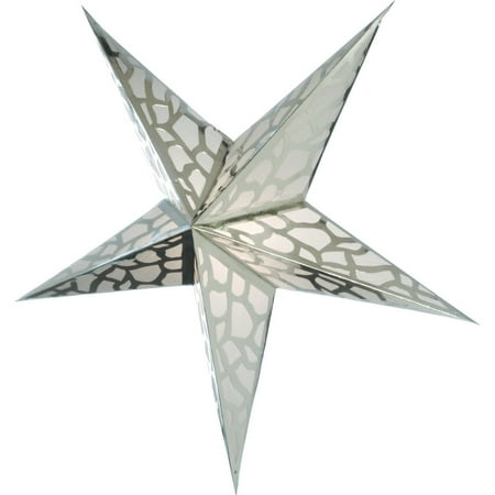 Star Lanterns Paper Paper Star Lantern (24-Inch, Platinum Silver) - For Home Decor, Parties, and Holiday Decorations ()