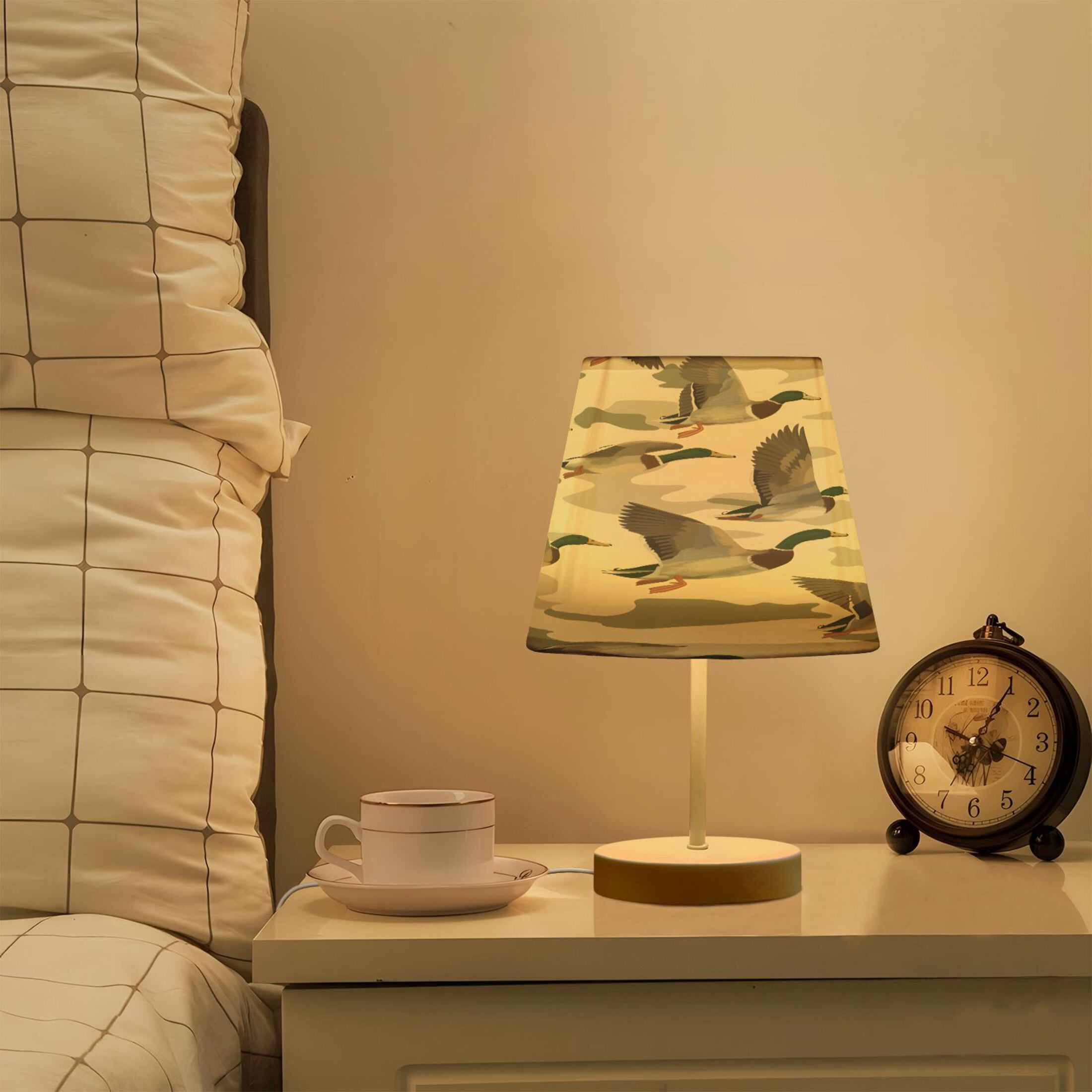 Wild Ducks Flying Desk Lamp LED Table Nightstand Lamps with 3 Color Temperatures for Home Bedroom Living Room Decor 8x12