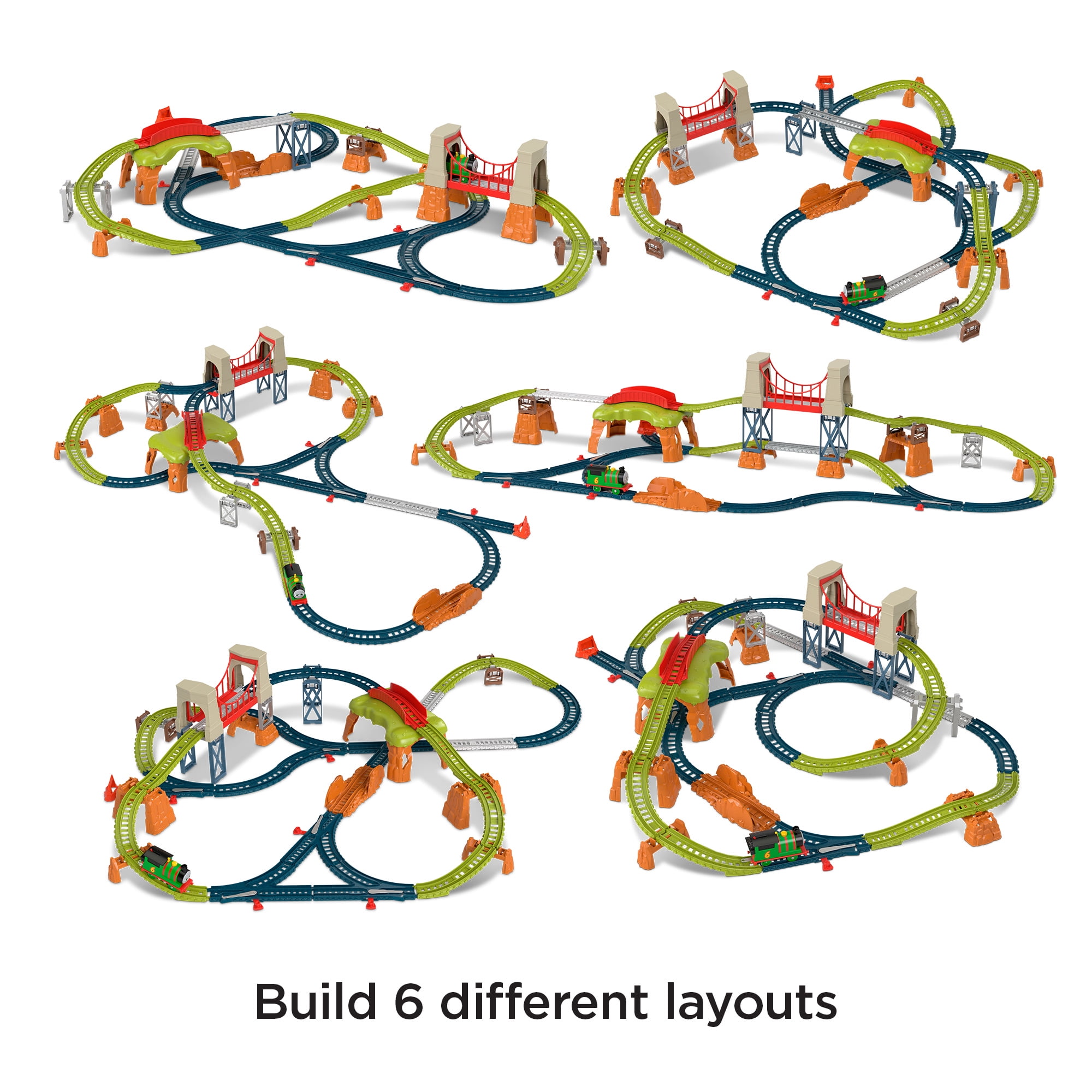 Thomas & Friends Percy 6-in-1 Set with Motorized Percy Train Play Vehicle, Track & Play Pieces