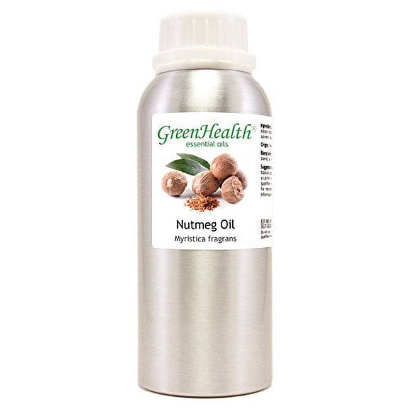 Nutmeg Essential Oil – 8 fl oz (237 ml) Aluminum Bottle w/Plug Cap – 100% Pure Essential Oil - GreenHealth