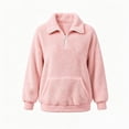thumbnail image 6 of NominalSnug Fuzzy Fleece Sweatshirts for Women 1/4 Zip up Long Sleeve Top Loose Fit Warm Pullover Jackets with Pocket, 6 of 7