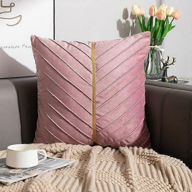 Fundas de cojín de 45 cm x 45 cm para sofá cama, cojines coloridos de terciopelo suave, funda de almohada con cremallera invisible