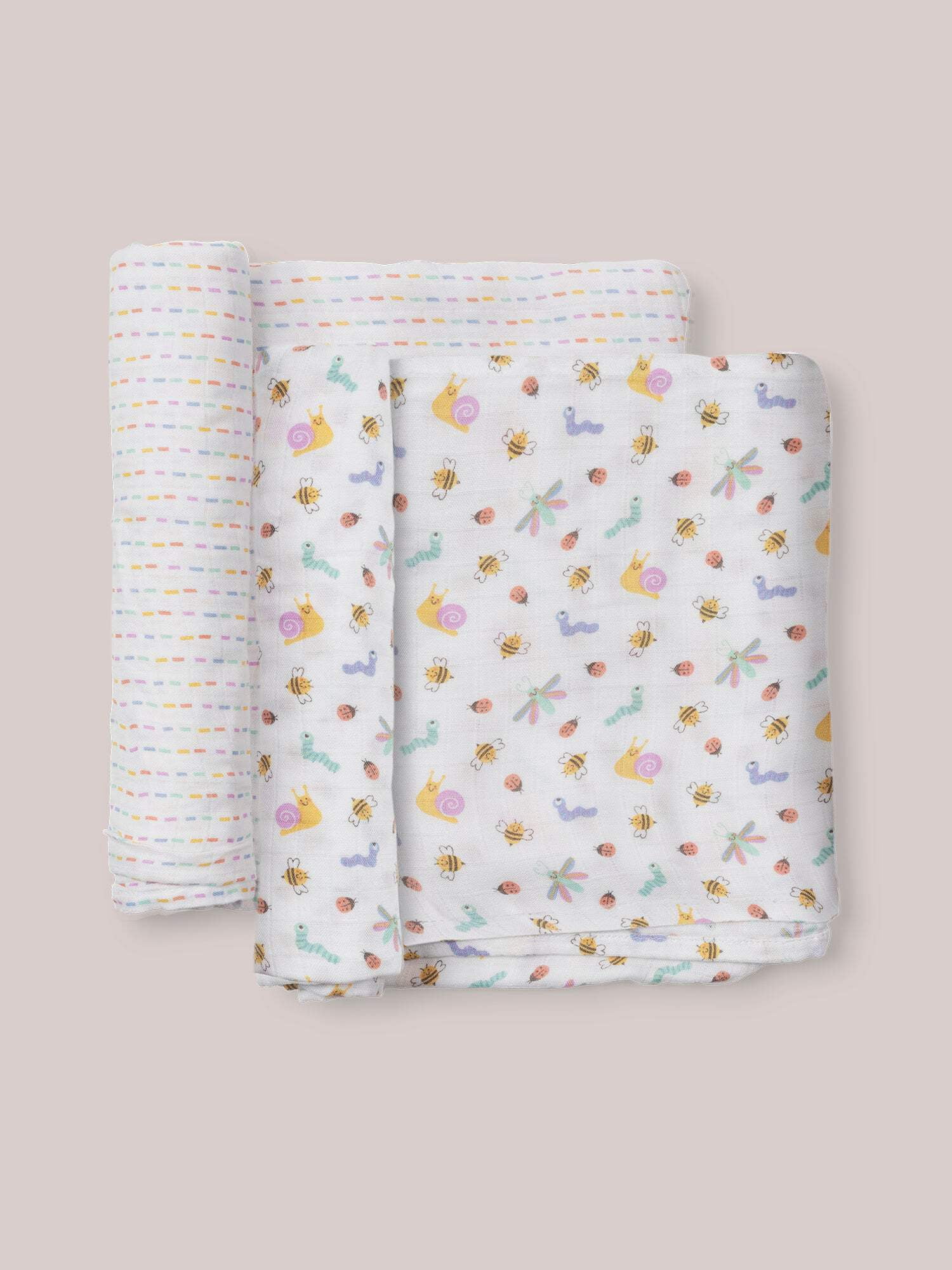 JuJuBe x Studio Oh! 2-Pack Square Swaddle Blanket Set - Love Bug