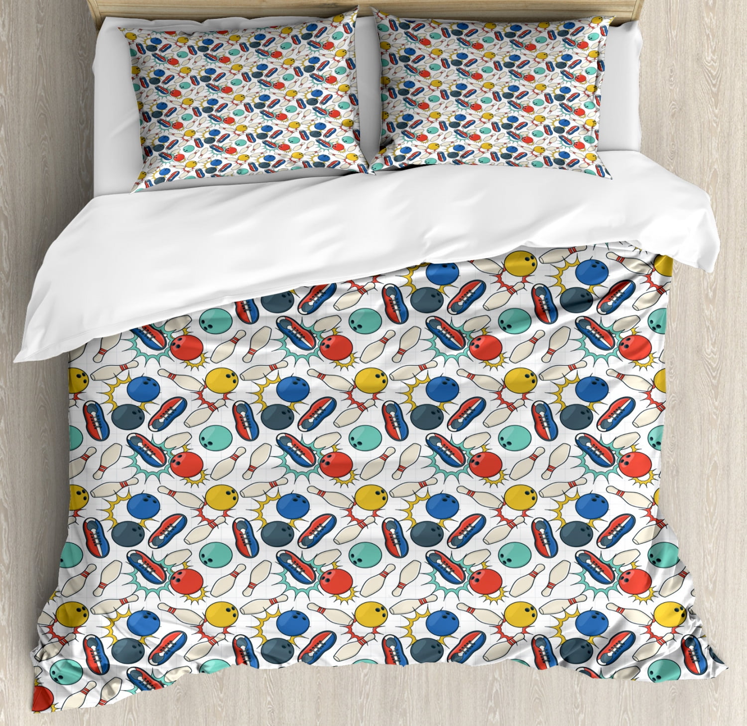 Bowling Print Pattern Bed Set Quilt