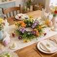 thumbnail image 5 of SLYNSHome Artificial Flowered Wreath Spring Summer Mini Floral Wedding Candle Holder Kitchen Cabinet Swags Wreath for Wedding, 5 of 7