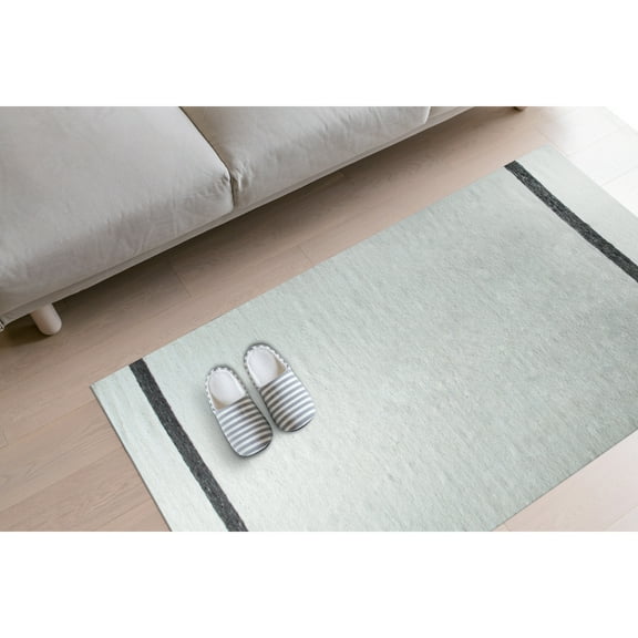 EORC Ivory Hand-Woven Wool Contemporary Natural Wool Flat Area Rug